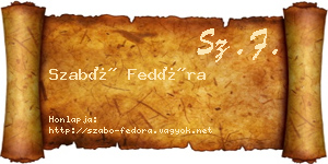 Szabó Fedóra névjegykártya